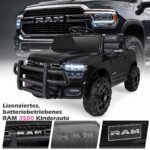 Vaikiškas visureigis RAM 3500 12V su galingais varikliais (Juoda) – Paveikslėlis 4