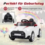 Vaikiškas elektromobilis su nuotoliniu valdymu ir LED šviesomis (Balta) – Paveikslėlis 2