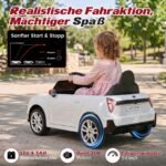 Vaikiškas elektromobilis su nuotoliniu valdymu ir LED šviesomis (Balta) – Paveikslėlis 4