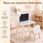 Vaikiškas stalas su kėde ir integruota piešimo lenta (Natūrali + Balta) – Paveikslėlis 4