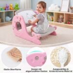 Vaikiškas staliukas 4-in-1 su suolu ir dvipusiu rašomuoju paviršiumi (Rožinė) – Paveikslėlis 4