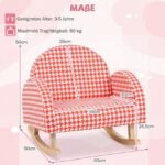 Vaikiškas supamasis krėslas su paminkštinimu ir medinėmis kojomis (Oranžinė) – Paveikslėlis 2