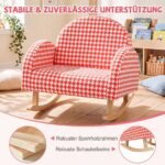 Vaikiškas supamasis krėslas su paminkštinimu ir medinėmis kojomis (Oranžinė) – Paveikslėlis 5