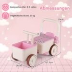 Vaikų daugiafunkcis stumdukas-paspirtukas 3-in-1 su daiktadėže (Rožinė) – Paveikslėlis 2