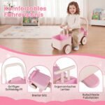 Vaikų daugiafunkcis stumdukas-paspirtukas 3-in-1 su daiktadėže (Rožinė) – Paveikslėlis 5