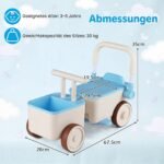 Vaikų stumdukas-paspiriamas automobilis 3-in-1 su daiktadėže (Mėlyna) – Paveikslėlis 2