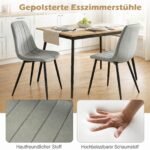 Valgomojo kėdžių komplektas (4 vnt.) su minkštais audinio apmušalais ir ergonomišku atlošu (Pilka) – Paveikslėlis 5