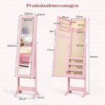 Veidrodinė papuošalų spintelė su reguliuojamu kampu (Smėlio) – Paveikslėlis 2