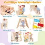 Vidaus laipiojimo rėmas medinis sulankstomas 8-in-1 vaikams (Natūrali) – Paveikslėlis 3