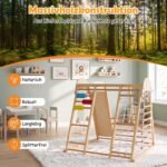 Vidaus laipiojimo rėmas medinis sulankstomas 8-in-1 vaikams (Natūrali) – Paveikslėlis 4