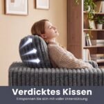 Vienvietis fotelis su putplasčio užpildu ir plaunamu kordo užvalkalu (Pilka) – Paveikslėlis 4
