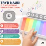 Žaislinis lietimui jautrus pianinas su mokomuoju režimu ir apšvietimu – Paveikslėlis 2