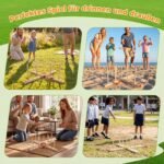 Žiedų mėtymo žaidimas klasikinis medinis visai šeimai (Natūrali) – Paveikslėlis 3