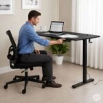 Elektrinis biuro stalas 120x60 cm, juodas, reguliuojamo aukščio (72-118 cm) – Paveikslėlis 2