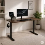 Elektrinis stalo rėmas reguliuojamo aukščio 72-118 cm, stalui iki 160 cm, juodas – Paveikslėlis 2