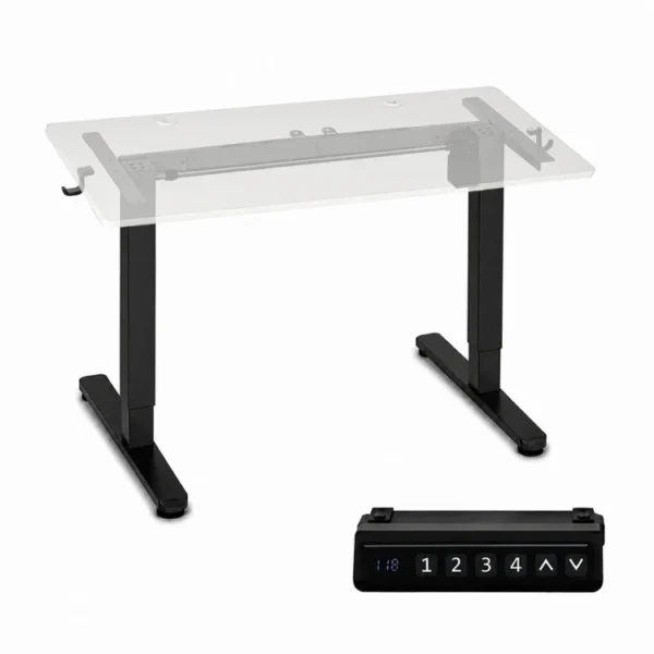 Elektrinis stalo rėmas reguliuojamo aukščio 72-118 cm, stalui iki 160 cm, juodas