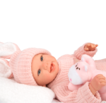 Arias Reborn lėlė kūdikėlis rožiniais rūbeliais, Lucia, 45 cm – Paveikslėlis 5
