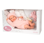 Arias Reborn lėlė kūdikėlis rožiniais rūbeliais, Lucia, 45 cm – Paveikslėlis 6