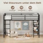 Aukšta lova su integruotomis lentynomis ir apsauga nuo iškritimo (Kaimiška ruda ir juoda) – Paveikslėlis 4