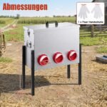 Automatinė vištų lesyklėlė su reguliuojamu aukščiu ir apsauginiu dangčiu (Sidabrinė) – Paveikslėlis 2