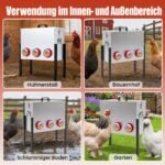 Automatinė vištų lesyklėlė su reguliuojamu aukščiu ir apsauginiu dangčiu (Sidabrinė) – Paveikslėlis 3
