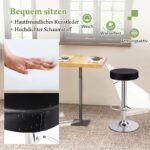 Baro kėdė reguliuojamo aukščio su PU odos apmušalu (Juoda) – Paveikslėlis 5
