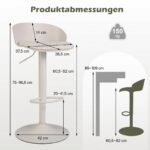 Baro kėdės su aukščio reguliavimu ir 360° pasukami (2 vnt.) (Smėlio) – Paveikslėlis 2
