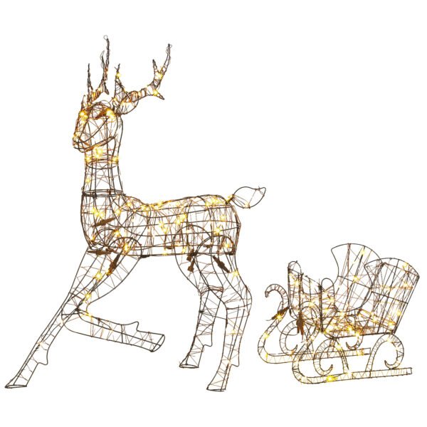 Beleuchtetes Rentier- und Schlitten-Set