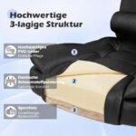 Biuro Krėslas su reguliuojamu atlošu ir sėdynės aukščiu ergonomiškas (Juoda) – Paveikslėlis 3