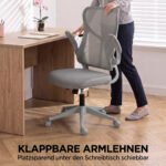 Biuro kėdė su tinkleliu, atlošiamais porankiais ir supimosi funkcija – Paveikslėlis 4