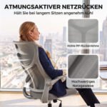 Biuro kėdė su tinkleliu, atlošiamais porankiais ir supimosi funkcija – Paveikslėlis 5