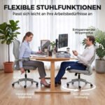 Biuro kėdė su tinkleliu, atlošiamais porankiais ir supimosi funkcija – Paveikslėlis 6