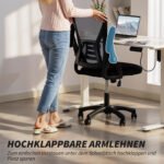 Biuro kėdė ergonominė, reguliuojamo aukščio, su atlenkiamais porankiais ir juosmens atrama – Paveikslėlis 5