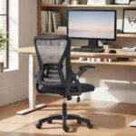 Biuro kėdė ergonominė, reguliuojamo aukščio, su atlenkiamais porankiais ir juosmens atrama – Paveikslėlis 8