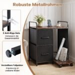 Daugiafunkcis spausdintuvo staliukas su įkrovimo stotele ir stalčiais (Ruda + Juoda) – Paveikslėlis 4
