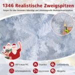 Dirbtinė Kalėdų eglutė 225 cm su integruotu LED apšvietimu (Balta) – Paveikslėlis 3