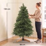 Dirbtinė eglutė 150 cm su 525 šakomis ir mediniu stovu – Paveikslėlis 3