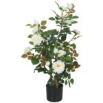 Dirbtinė rožė vazone 90 cm, 4 stiebų, atspari UV spinduliams – Paveikslėlis 10