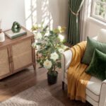 Dirbtinė rožė vazone 90 cm, 4 stiebų, atspari UV spinduliams – Paveikslėlis 7