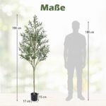 Dirbtinis alyvmedis su vaisiais 190 cm (Žalia) – Paveikslėlis 2