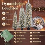 Dirbtinių kalėdinių eglučių rinkinys 90, 120, 150 cm su LED lemputėmis ir vazonais – Paveikslėlis 5
