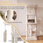 Draskyklė katėms su nameliu ir platformomis (Smėlio spalvos) – Paveikslėlis 3