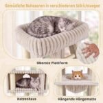 Draskyklė katėms su nameliu ir platformomis (Smėlio spalvos) – Paveikslėlis 5