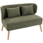 Dvivietė sofa su šenilio audiniu ir kaučiukmedžio kojelėmis – Paveikslėlis 10