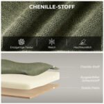 Dvivietė sofa su šenilio audiniu ir kaučiukmedžio kojelėmis – Paveikslėlis 4