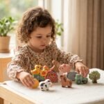 Edukacinis medinis vėrimo žaidimas fermos tema su 13 detalių – Paveikslėlis 3