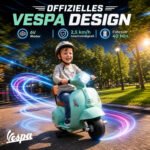 Elektrinis motociklas vaikams Mini Vespa GTS, ličio baterija, ergonomiška sėdynė – Paveikslėlis 4
