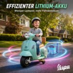 Elektrinis motociklas vaikams Mini Vespa GTS, ličio baterija, ergonomiška sėdynė – Paveikslėlis 6