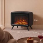 Elektrinis židinys su 3D liepsnos efektu ir 800/1600 W šildytuvu – Paveikslėlis 3