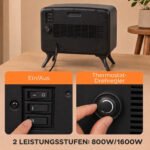 Elektrinis židinys su 3D liepsnos efektu ir 800/1600 W šildytuvu – Paveikslėlis 6